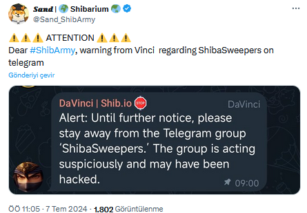 Shiba Inu Topluluğu İçin Kritik Uyarı! ShibaSweepers Tehlikesi - 1