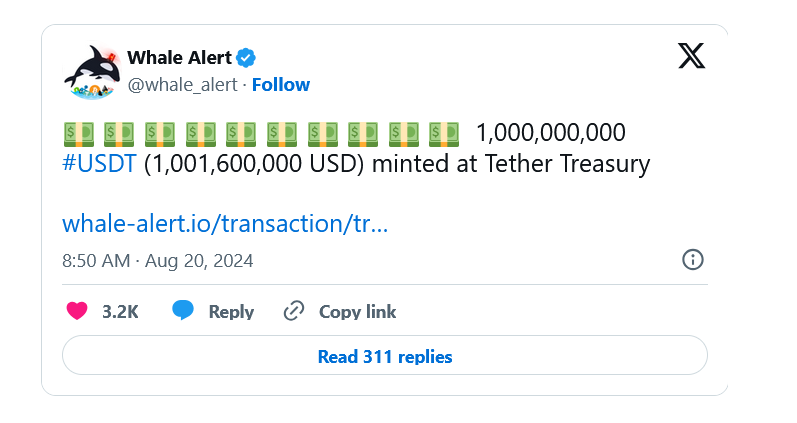 Düşüş Gelebilir! Tether Tron Ağında 1 Milyar USDT Bastı - 1