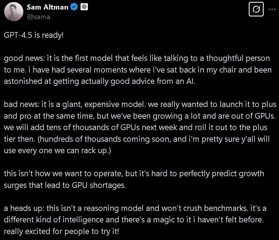 GPT-4.5 Geliyor! OpenAI’nin Yeni Modeli Kullanıcılarla Buluşmaya Hazır - 1