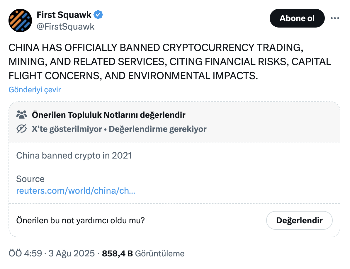 Bitcoin ve Kripto Para Yine mi Yasaklandı? Çin FUD’u Geri Döndü - 1