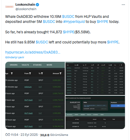 Balinanın Hamlesine Dair Lookonchain Paylaşımı
