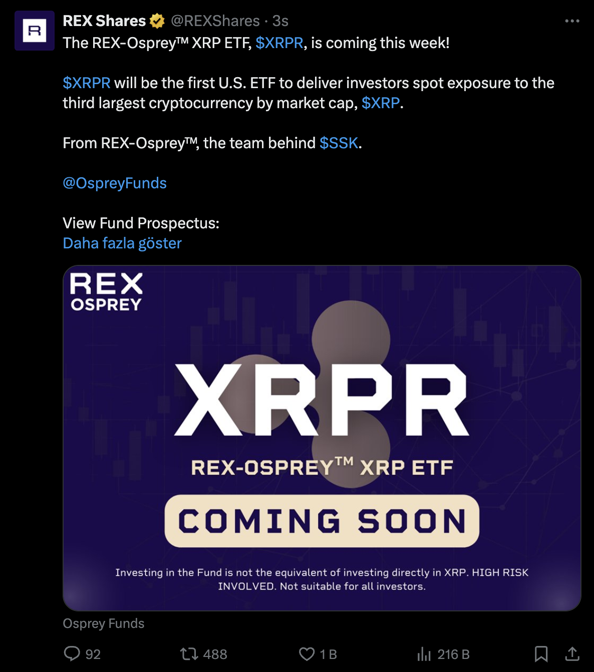 ABD’nin İlk XRP ETF’si İçin Resmi Duyuru Geldi - 1