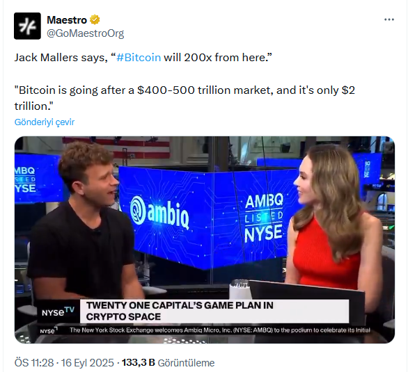 Twenty One Capital CEO’su Jack Mallers