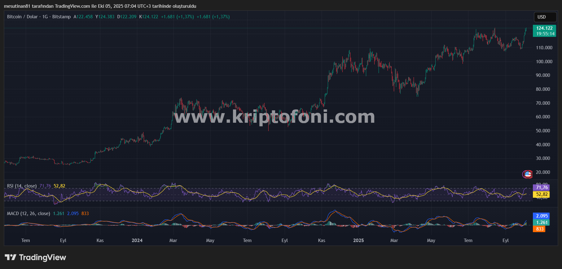 Bitcoin Fiyat Grafiği