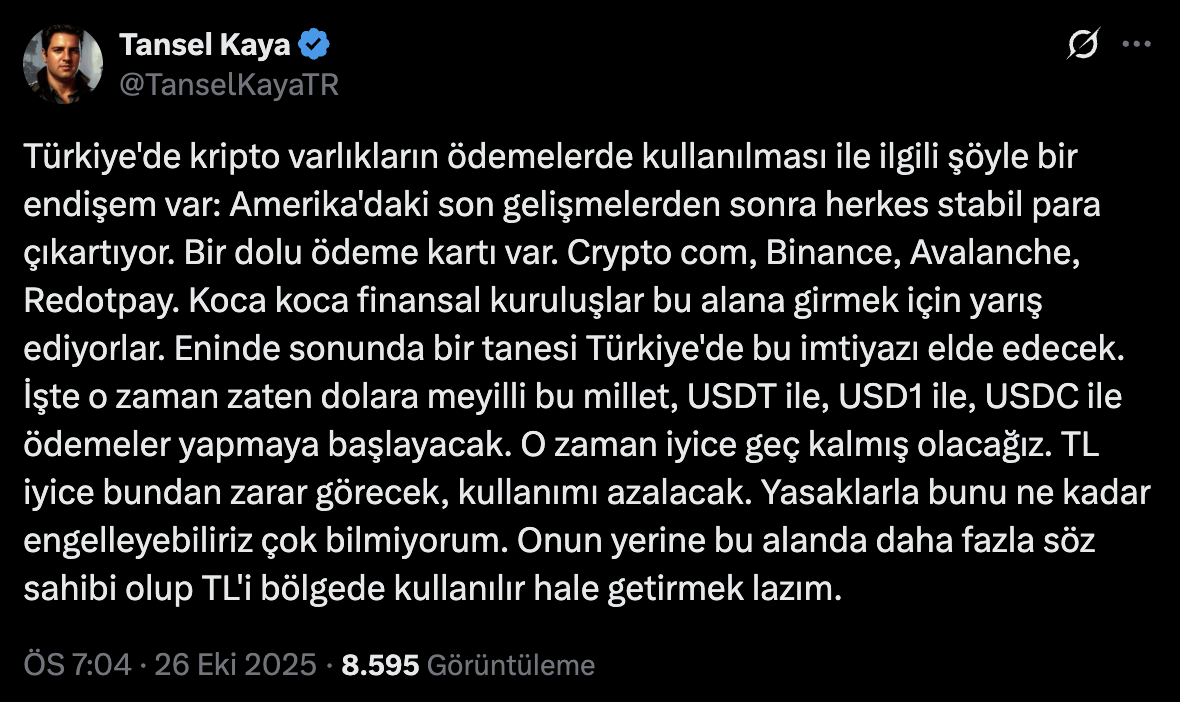 Türkiye’nin Ödemelerde Kripto Para Kullanımına Yönelik Yasağı Yeniden Gündemde: Tansel Kaya Uyardı - 1