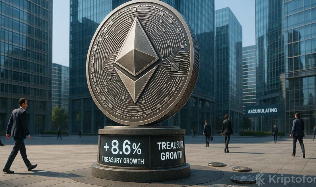 Ethereum Hazineleri Yüzde 8,6 Büyüdü: Balina Hareketliliği ETH Fiyatını Nereye Taşıyacak? Önde gelen şirketler Ethereum fiyatındaki hareketliliğe rağmen ETH biriktirmekten geri