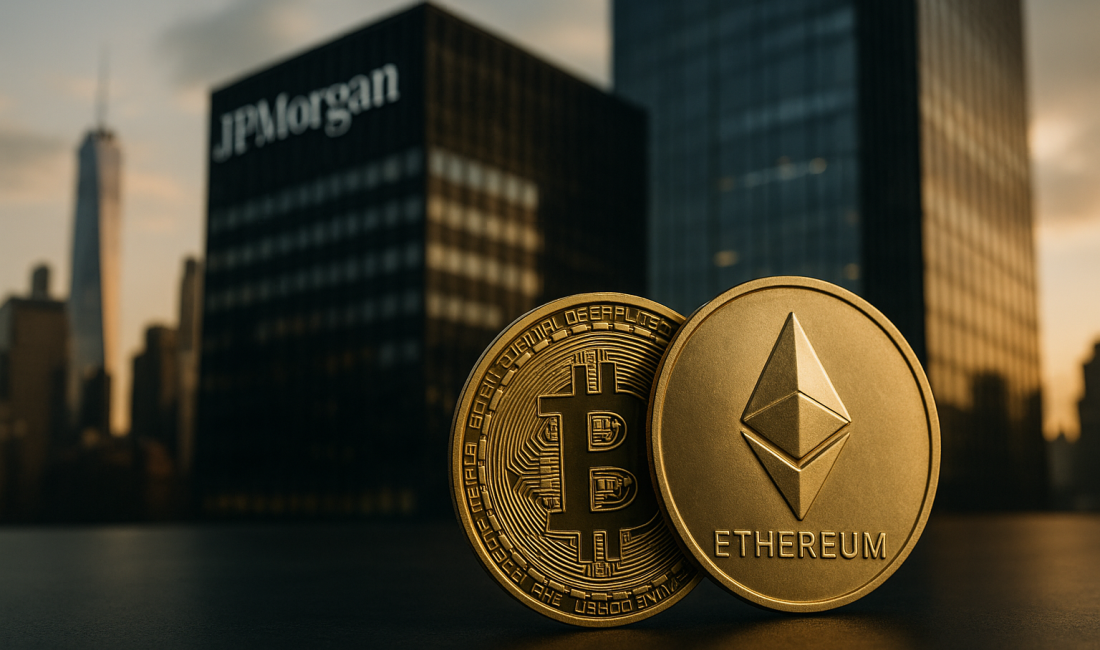 JPMorgan’dan Dengeleri Değiştirecek Bitcoin ve Ethereum Kararı JPMorgan, kurumsal müşterilerin Bitcoin ve Ethereum varlıklarını türev ve kredi