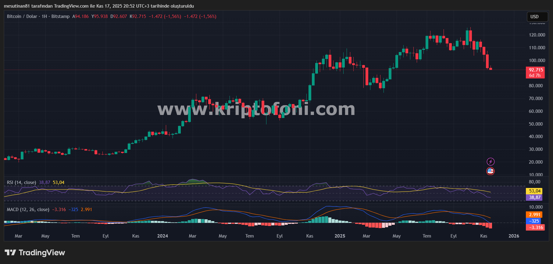Bitcoin Fiyat Grafiği