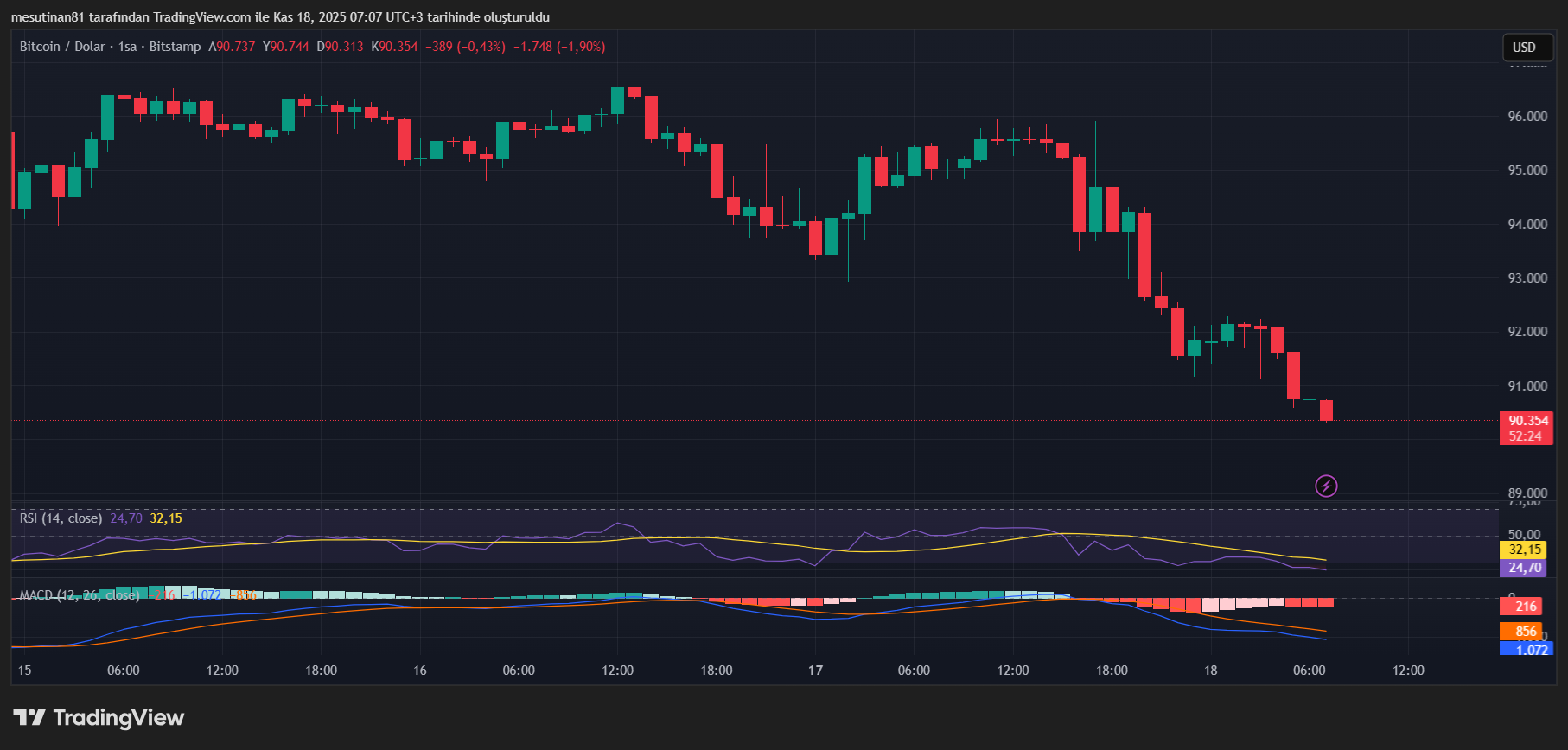 Bitcoin Fiyat Grafiği