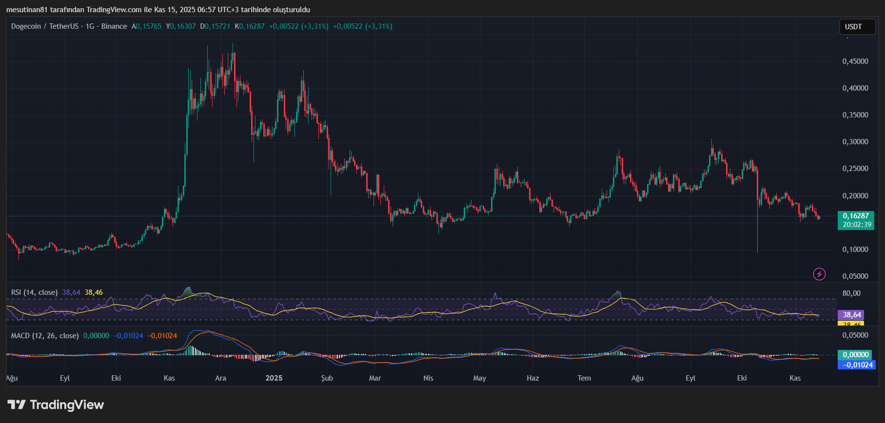 Dogecoin Günlük Grafiği
