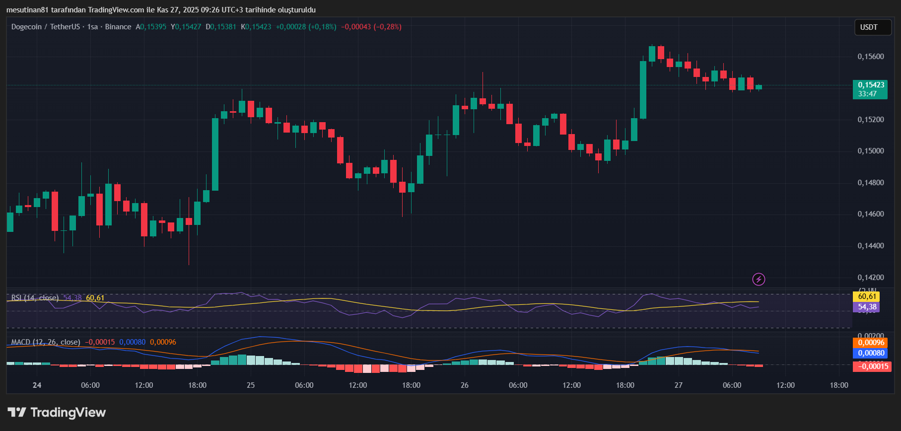 Dogecoin Fiyat Grafiği