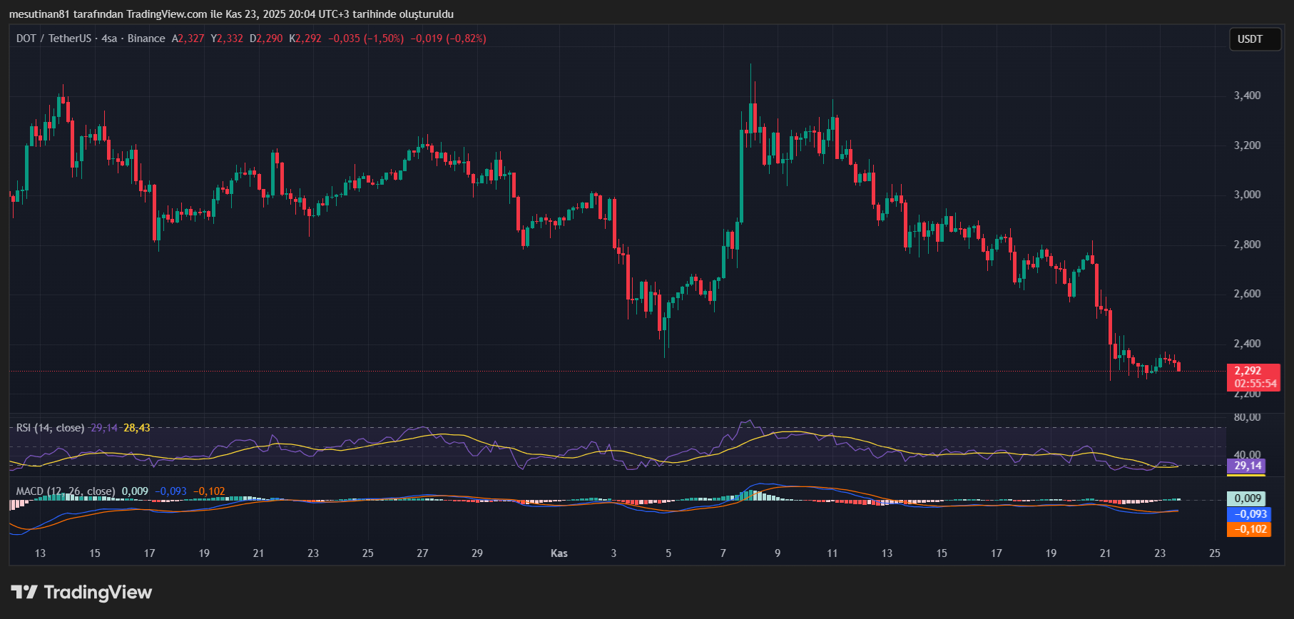 DOT Coin Fiyat Grafiği