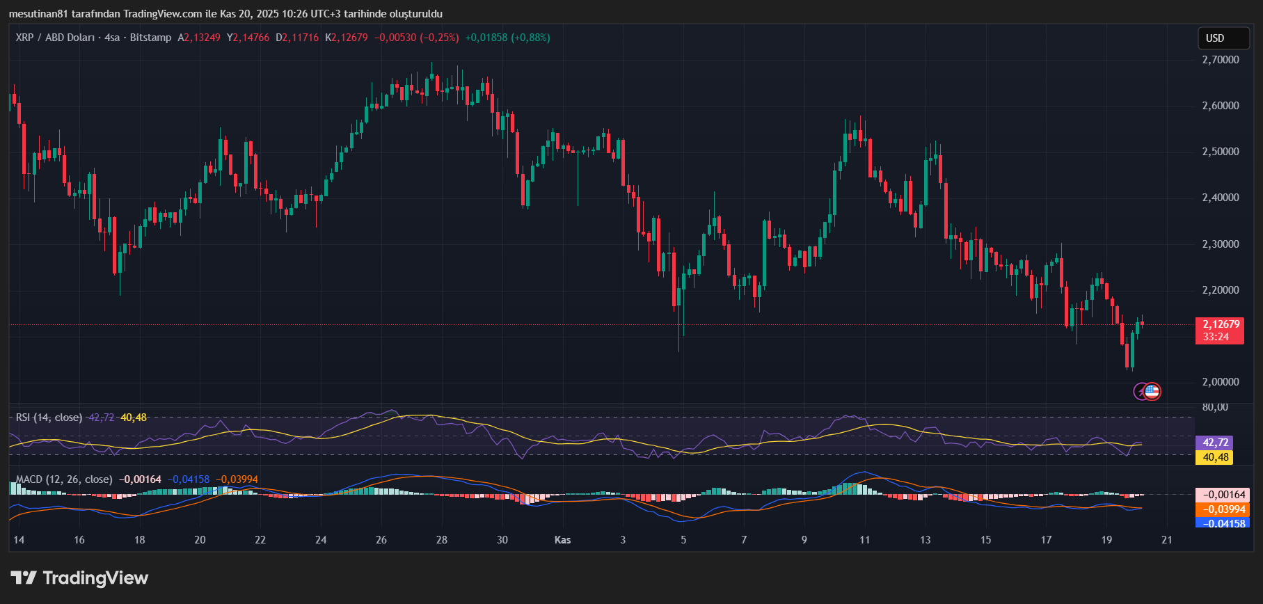 Altcoin XRP Fiyat Grafiği