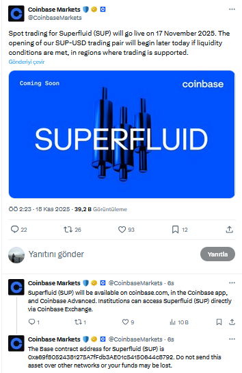 Altcoin SUP Listelemesine Dair Coinbase Duyurusu
