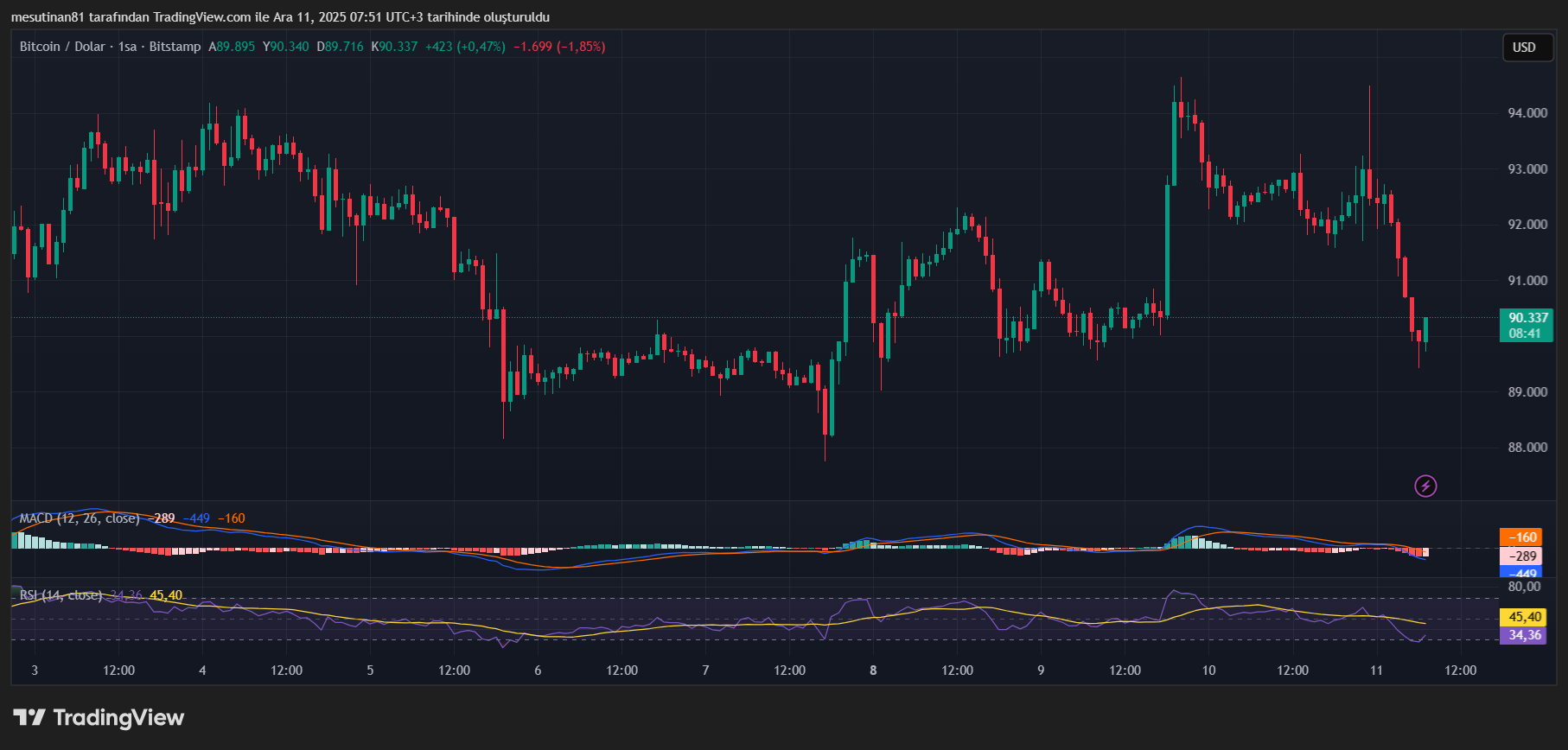 Bitcoin Fiyat Grafiği