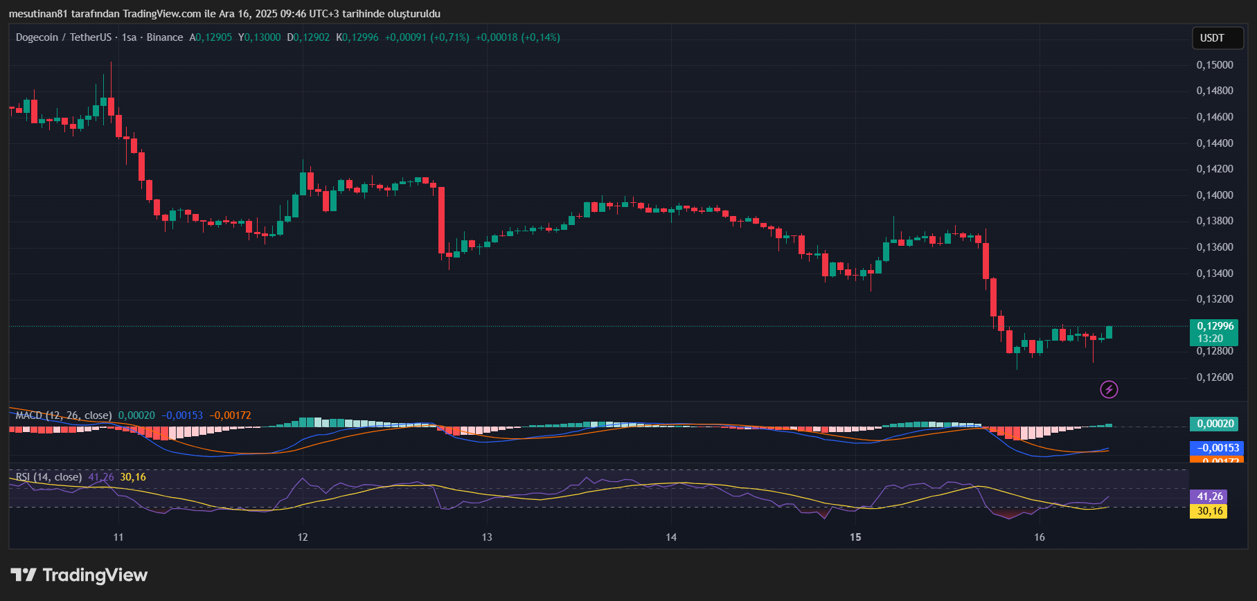 Dogecoin (DOGE) Fiyat Grafiği