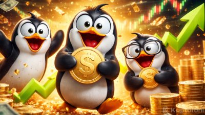 Pudgy Penguins markasının Las Vegas Sphere’in dev ekranında gösterilmesi, PENGU