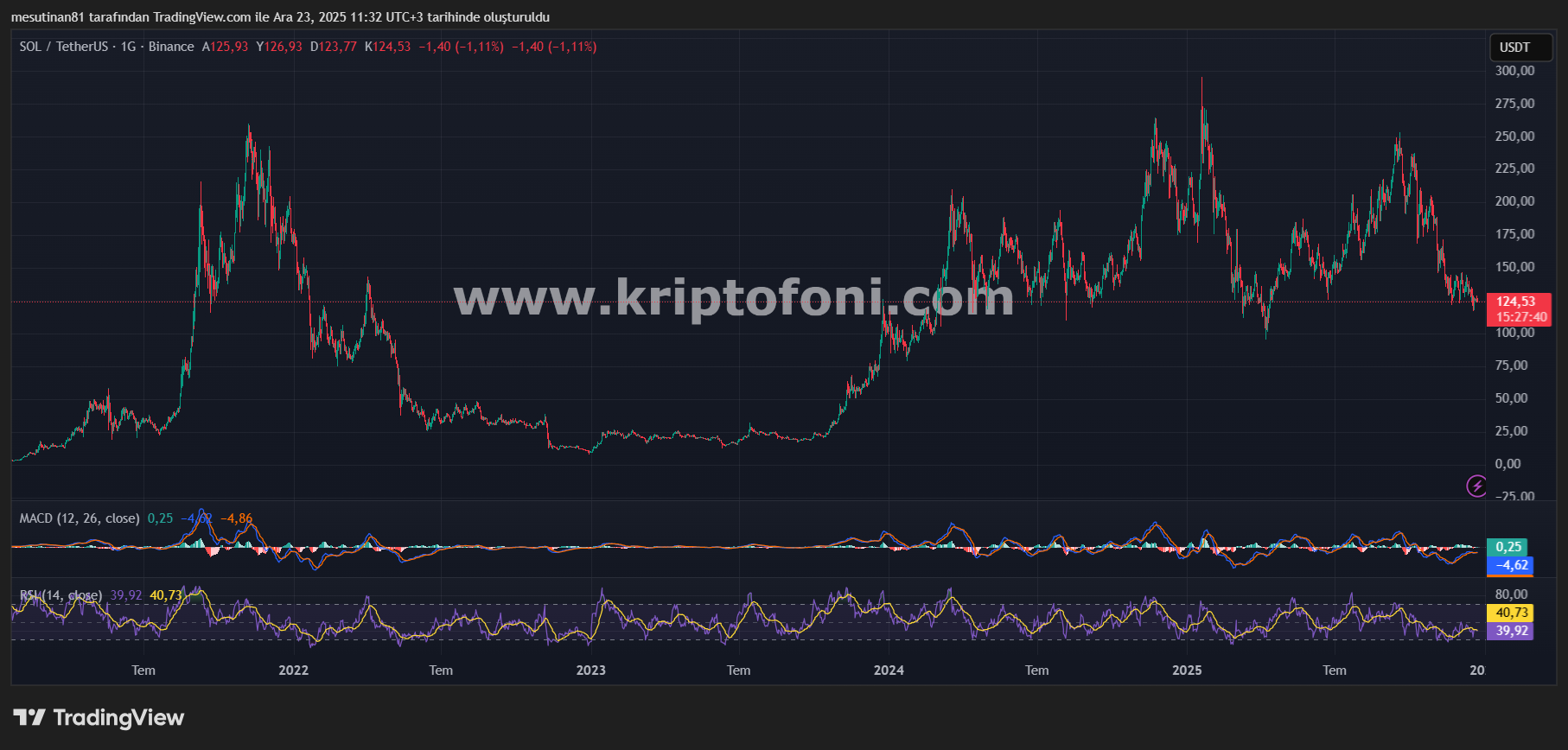 Solana Fiyat Grafiği
