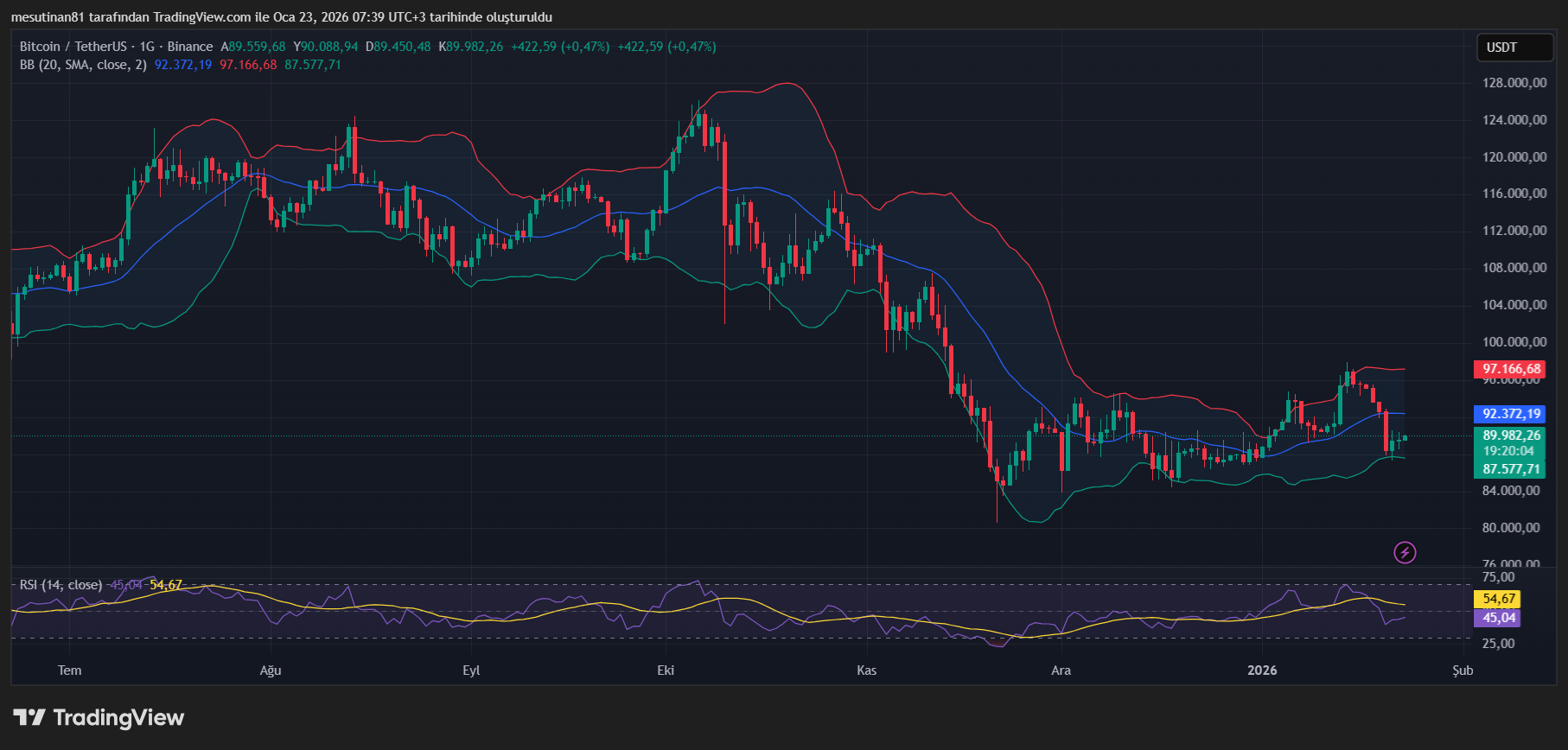 Bitcoin Fiyat Grafiği