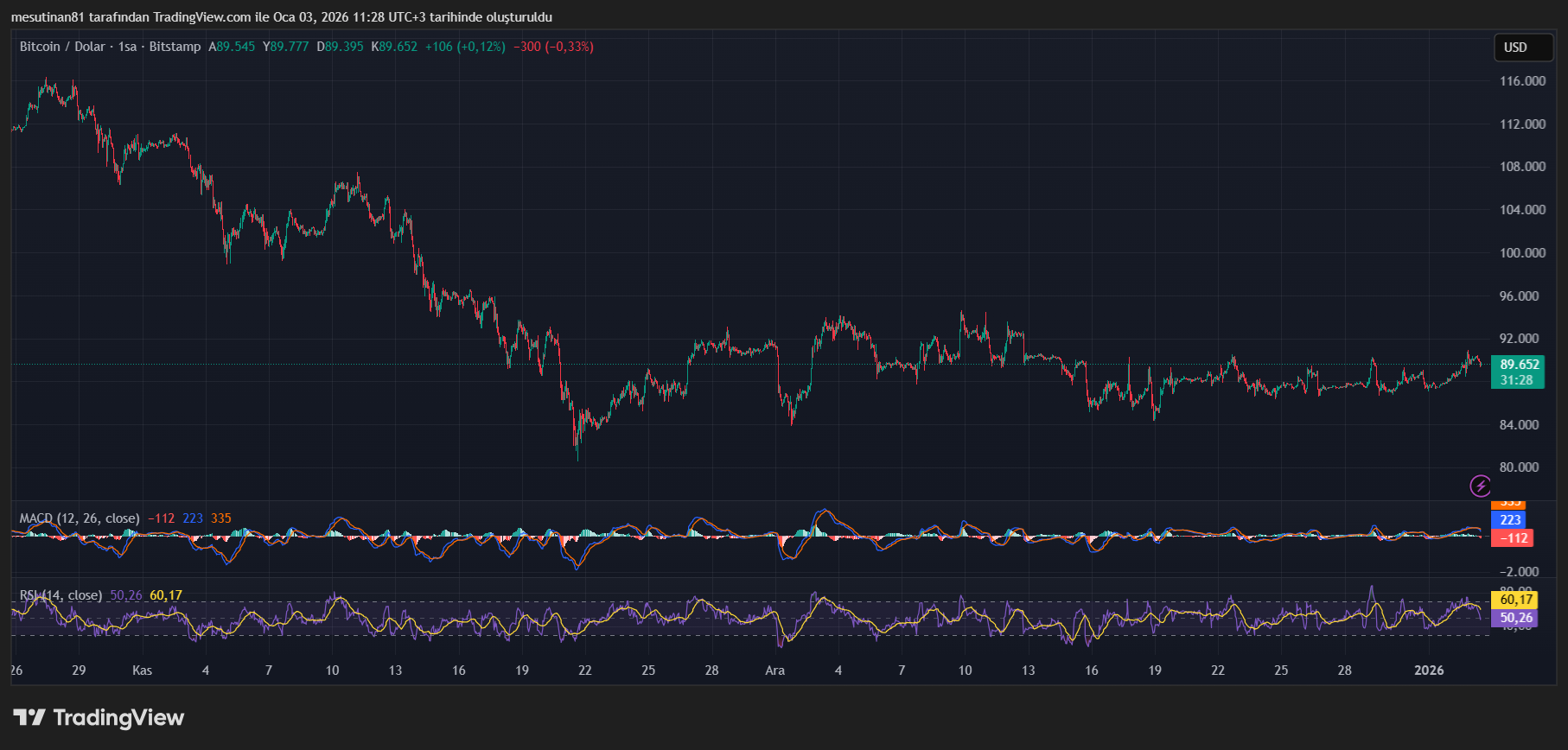 Bitcoin Fiyat Grafiği