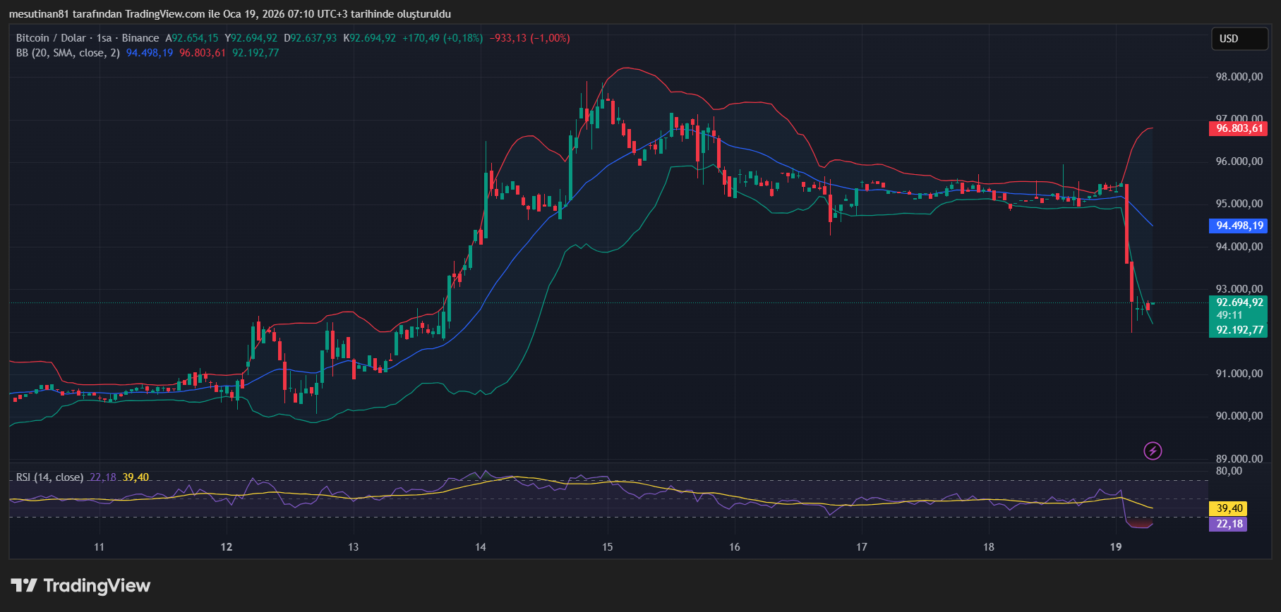 Bitcoin Fiyat Grafiği