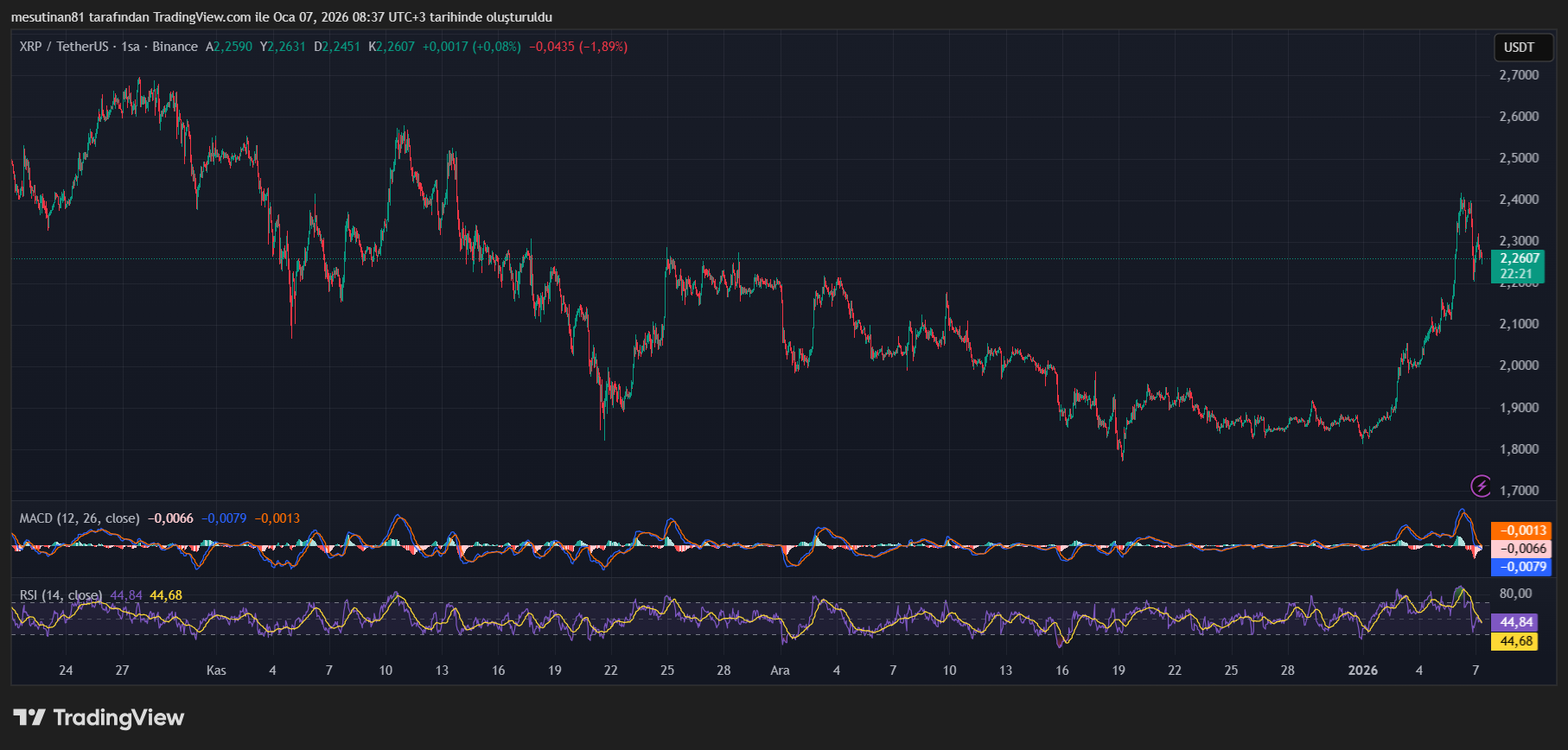 XRP Coin Fiyat Grafiği
