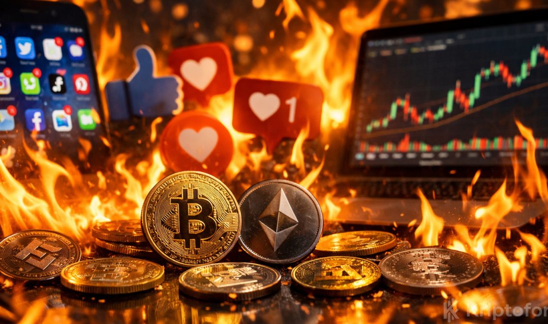 Sosyal Medya Alev Aldı: Kripto Para Dünyası 6 Kelimeye Odaklandı Santiment verileri, hafta sonu sosyal medyada en hızlı yükselen başlıkların