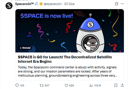 Spacecoin Duyurusu