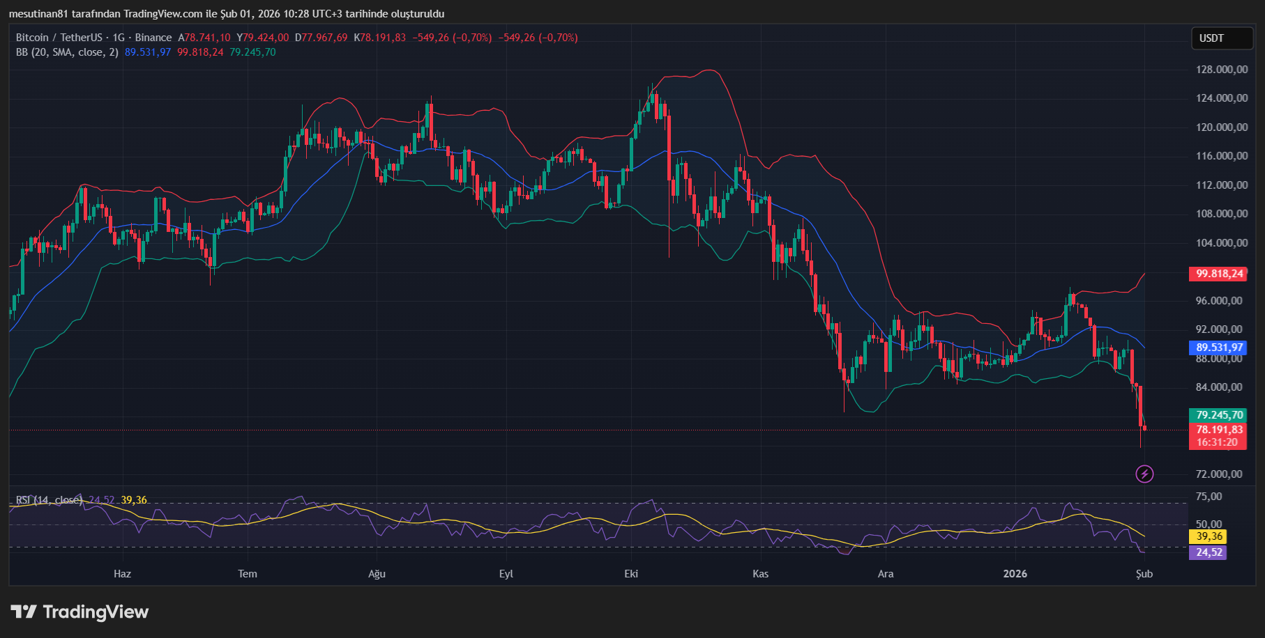 Bitcoin Fiyat Grafiği