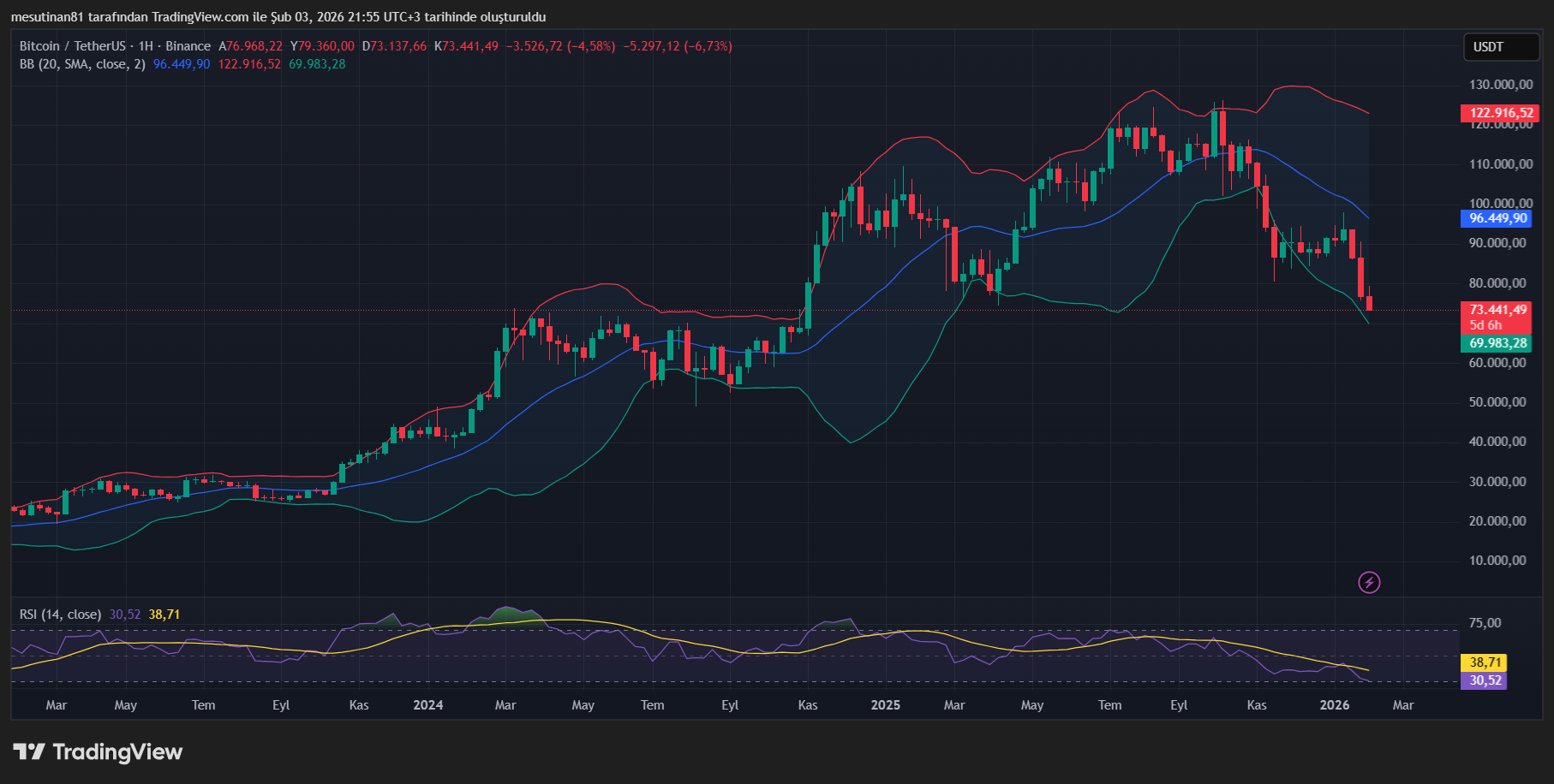Bitcoin Fiyat Grafiği