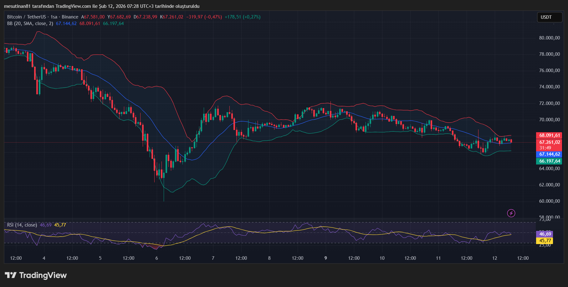 Bitcoin Fiyat Grafiği