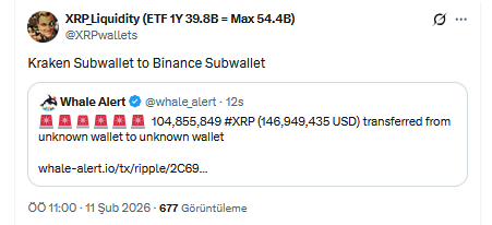 XRP Balinasının Hareketi