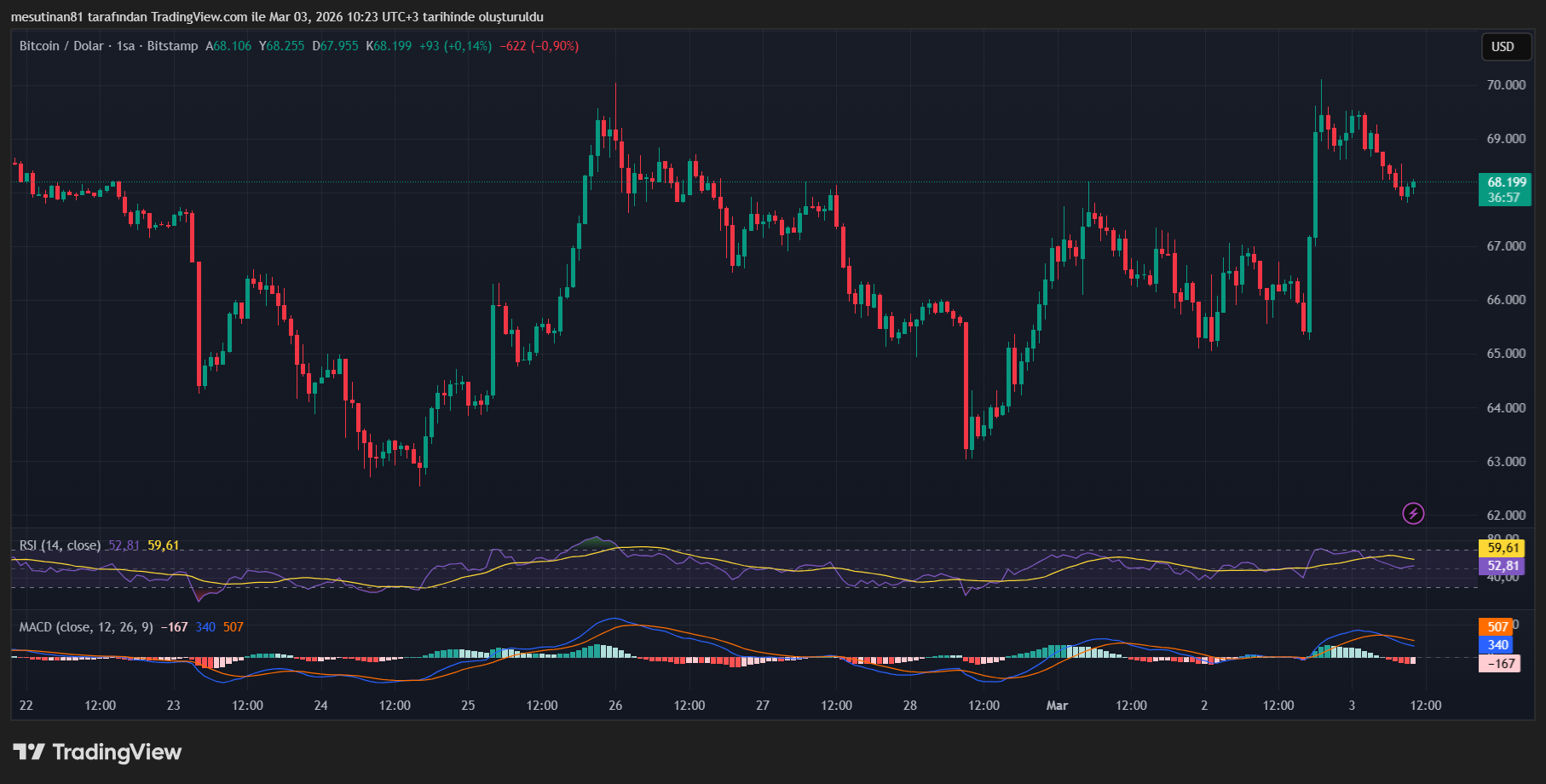 Bitcoin Fiyat Grafiği