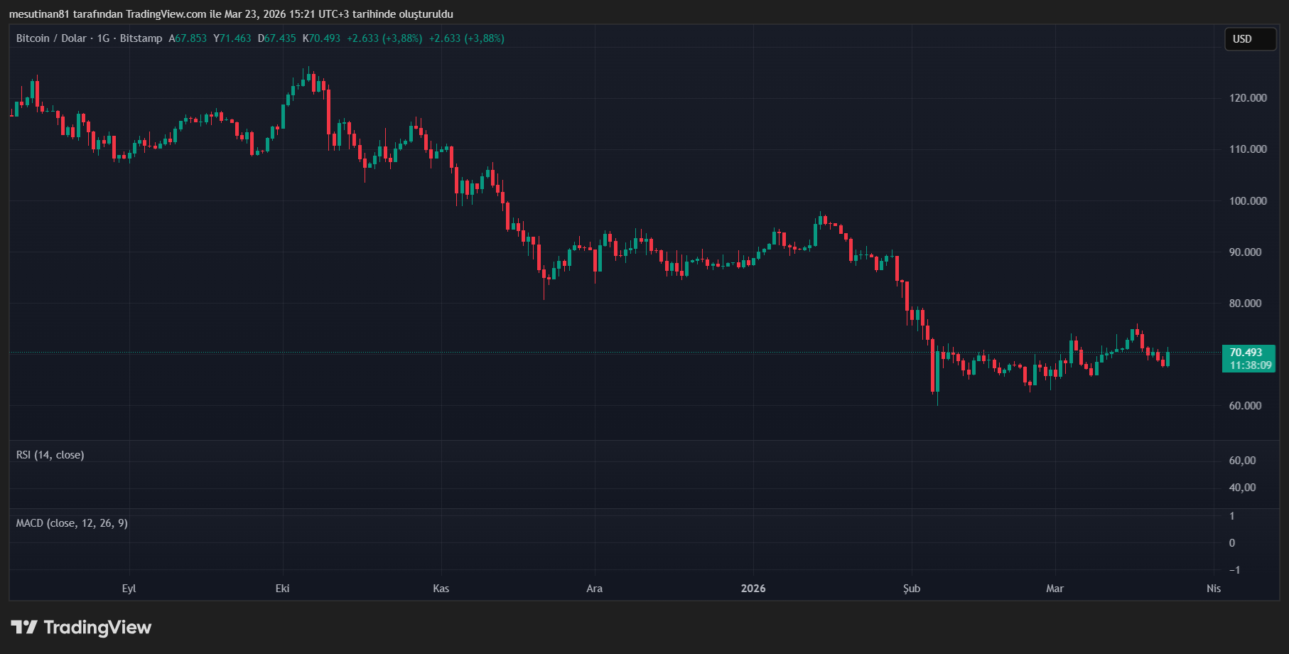 Bitcoin Fiyat Grafiği