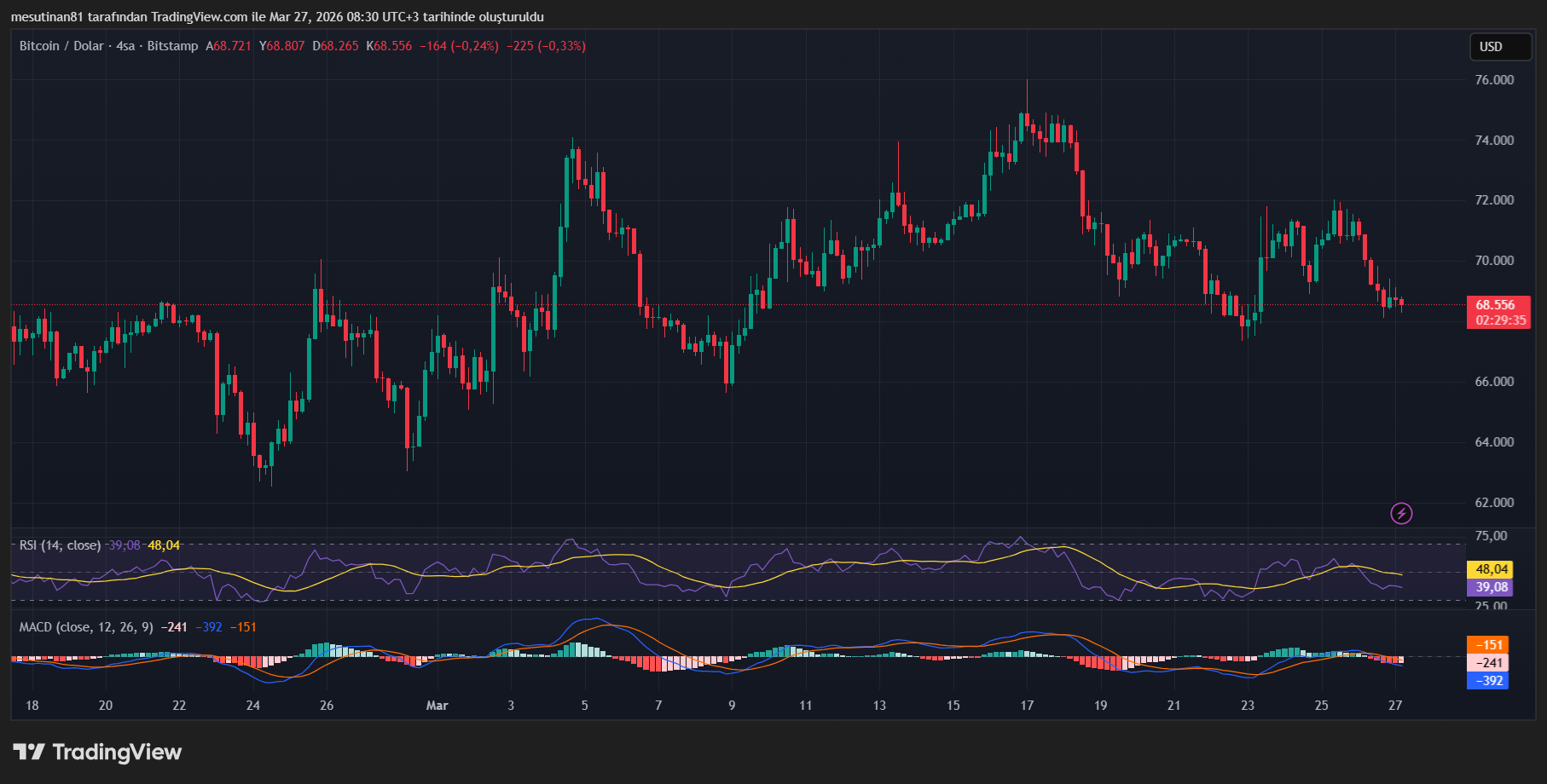 Bitcoin Fiyat Grafiği