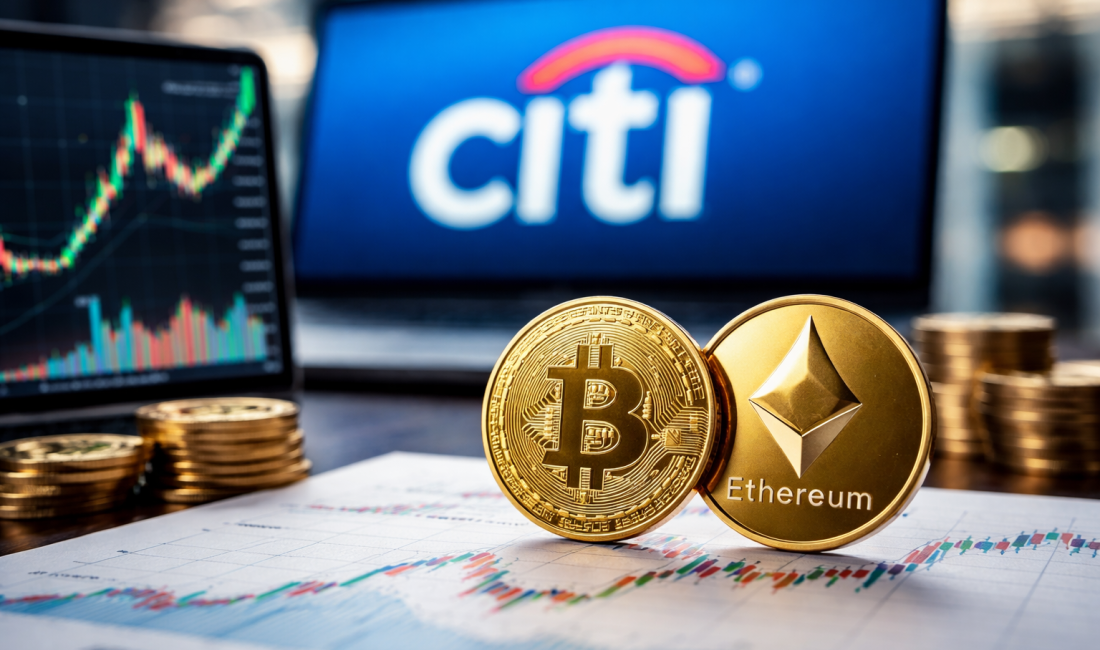 Citigroup, Bitcoin ve Ethereum için belirlediği bir yıllık fiyat hedeflerini