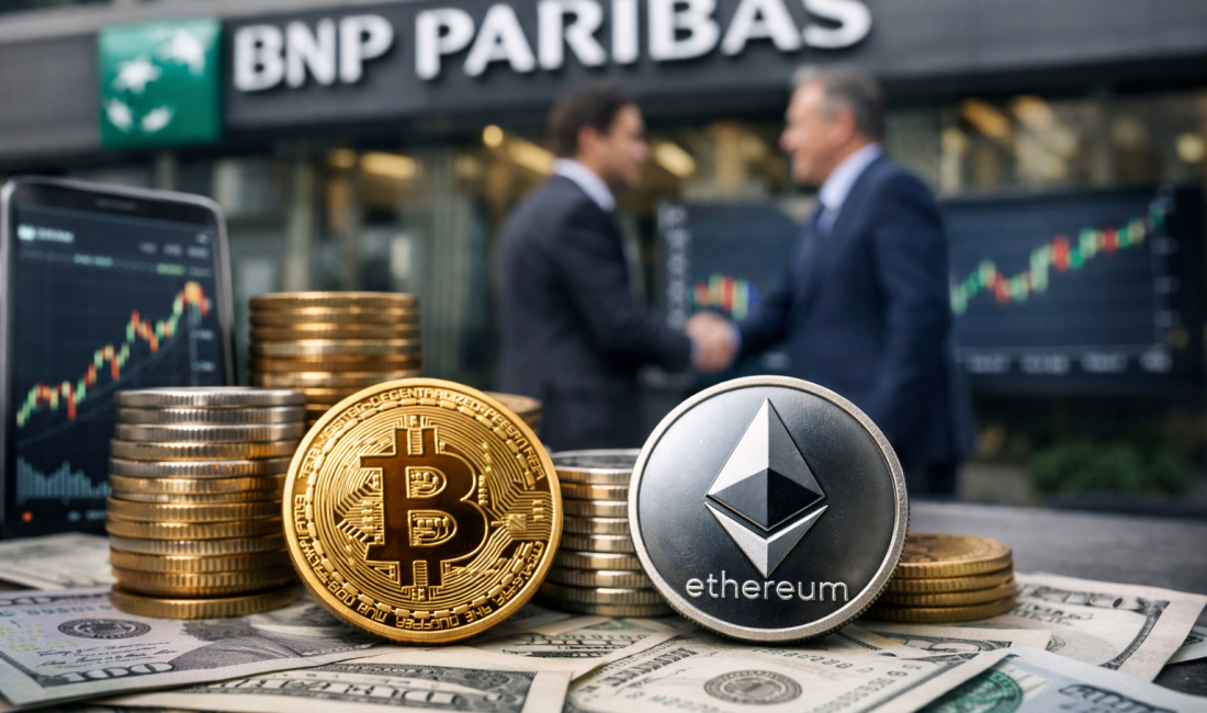 BNP Paribas’ın Fransa’da Bitcoin ve Ethereum endeksli altı kripto para