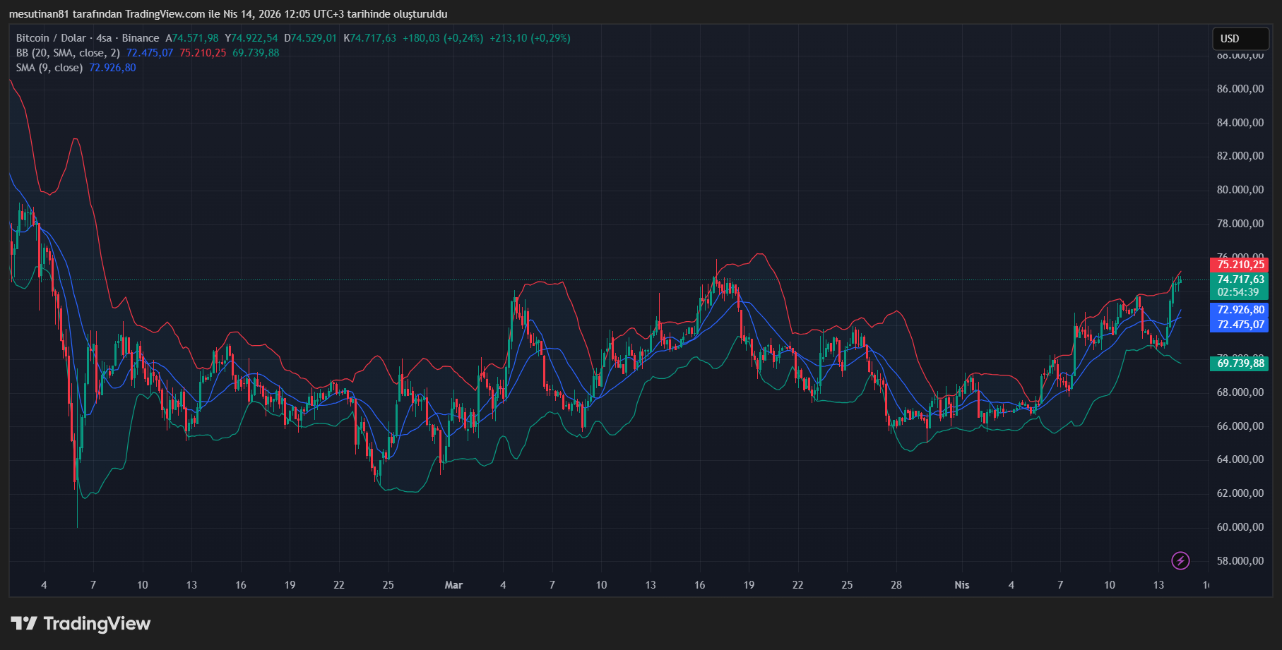 Bitcoin Fiyat Grafiği