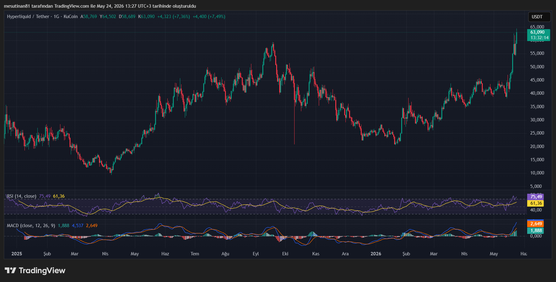 HYPE Coin Fiyat Grafiği