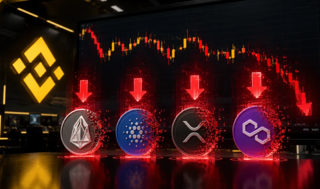 Binance, düşük likidite ve işlem hacmi gibi gerekçelerle dört altcoin