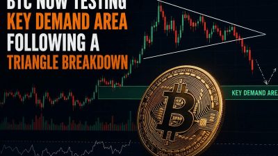 Bitcoin, simetrik üçgen formasyonundan aşağı yönlü kırılımın ardından önemli bir
