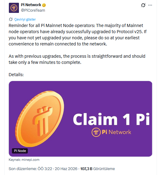Pi Network Duyurusu