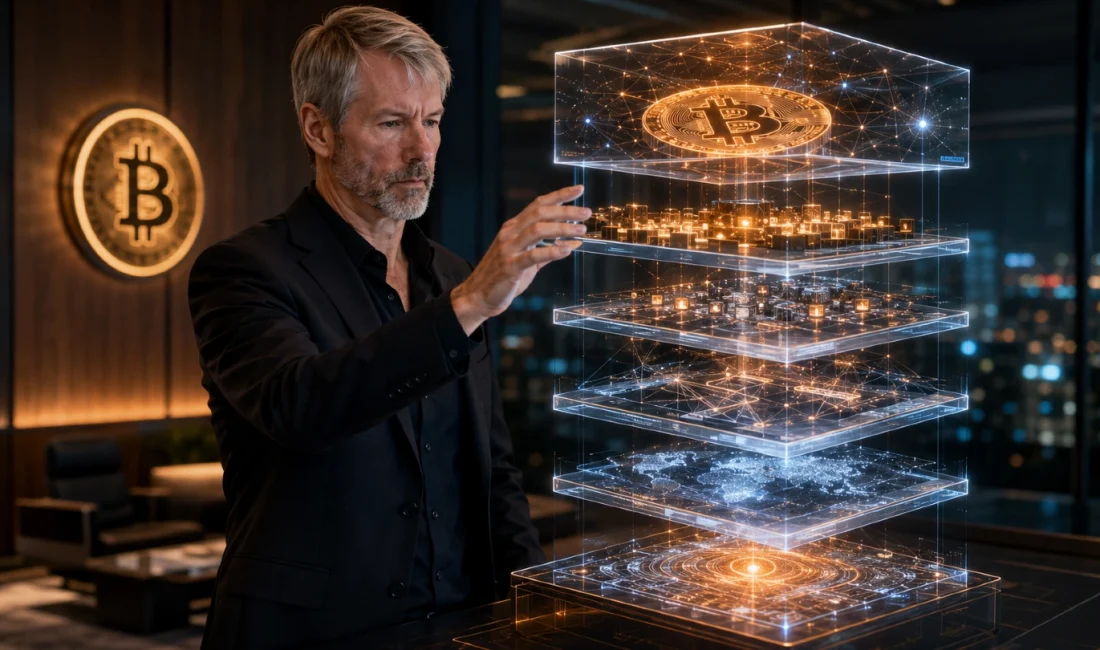 Michael Saylor’dan Bitcoin İçin Yeni Model: 5 Katmanlı Kripto Para Mimarisi Strategy kurucusu Michael Saylor, Bitcoin’i yalnızca değer saklama aracı olarak