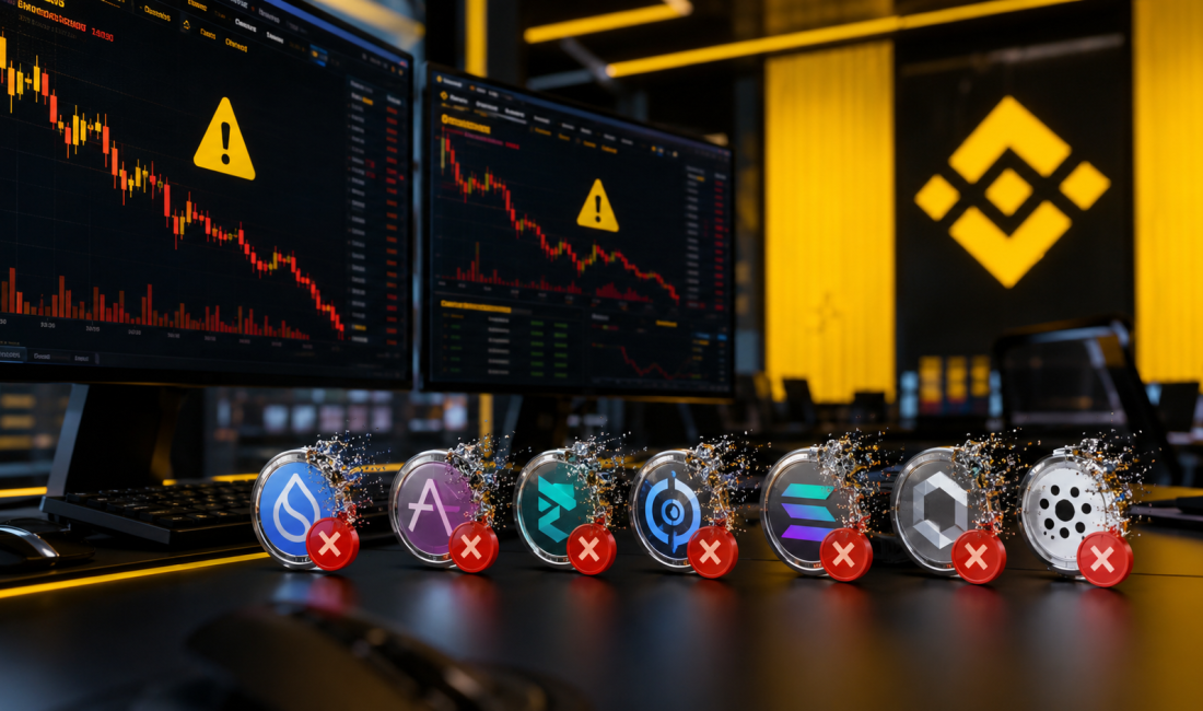 Binance, 24 Temmuz 2026’da ACX/USDC, ALGO/BTC, CVC/USDC, LPT/USDC, ONG/BTC, RVN/USDC