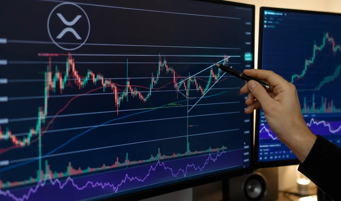 XRP grafiğinde alçalan trend, yatay taban ve olası çift dip