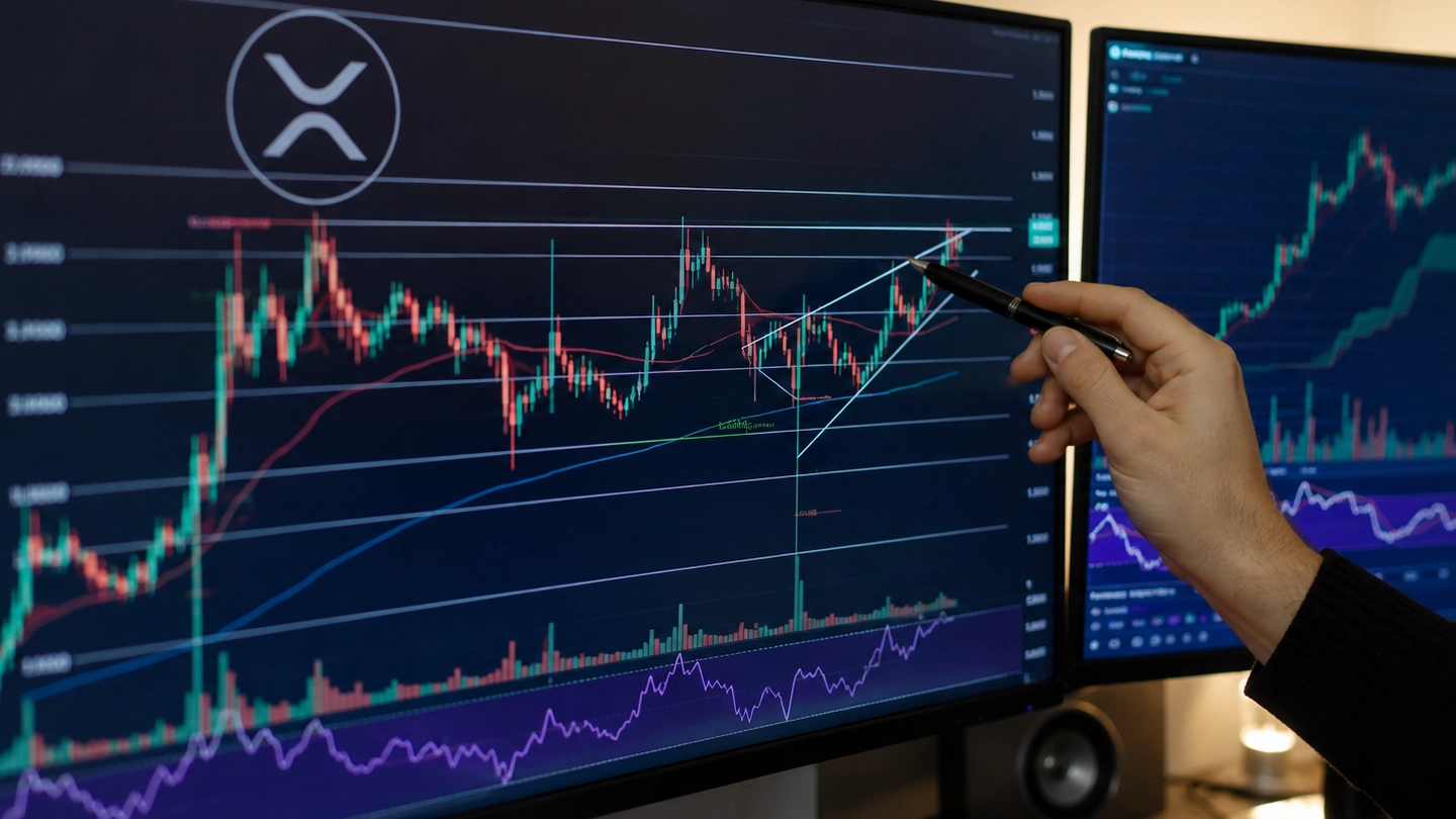 XRP grafiğinde alçalan trend, yatay taban ve olası çift dip