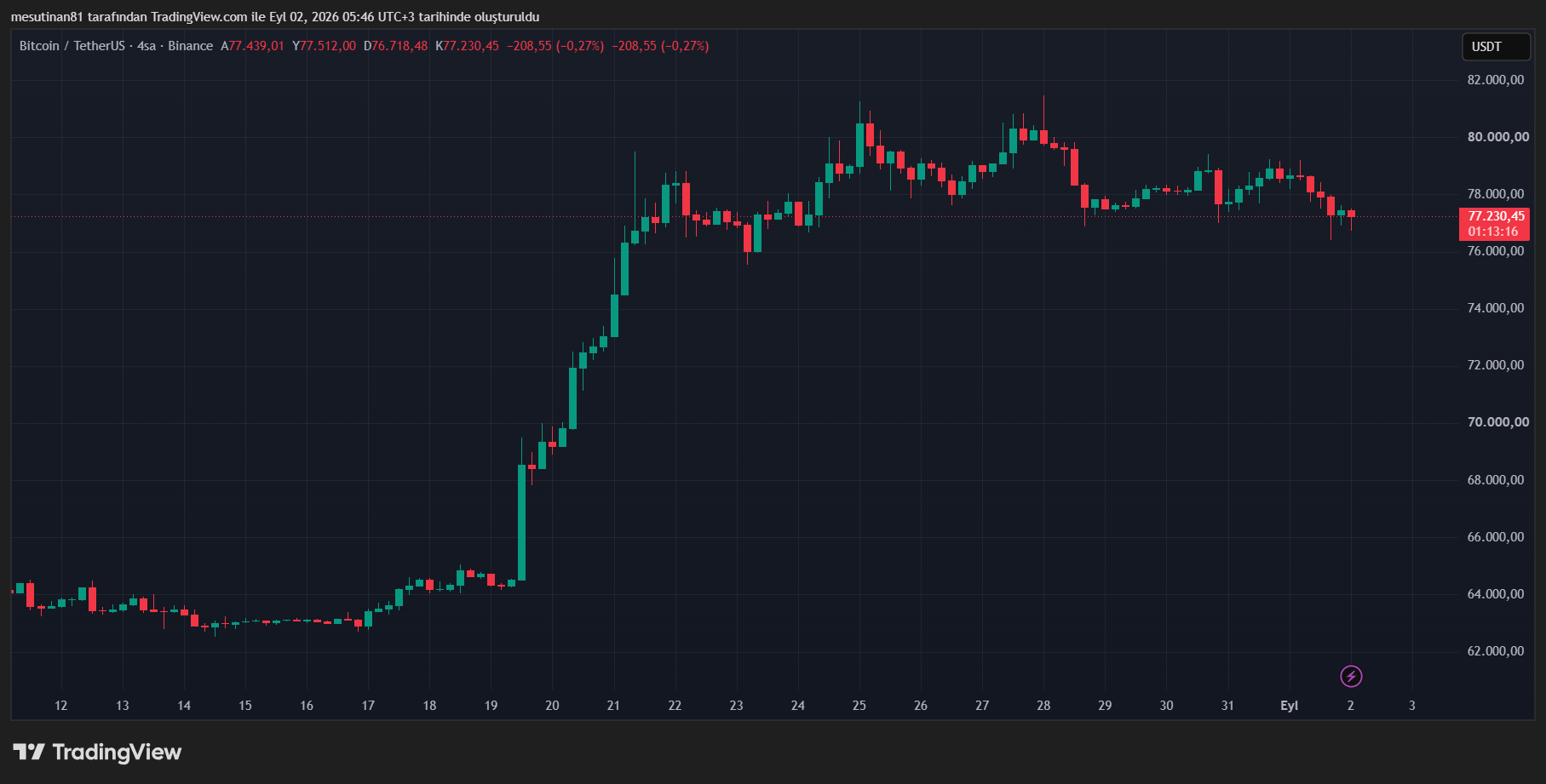 Bitcoin Fiyat Grafiği