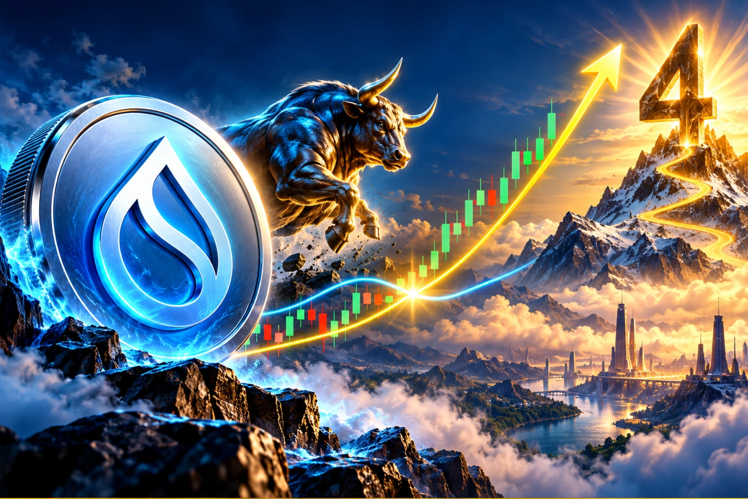 Altcoin SUI fiyatında 50 günlük hareketli ortalamanın 200 günlük ortalamayı