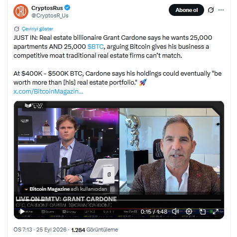 Grant Cardone'nin Bitcoin Açıklaması