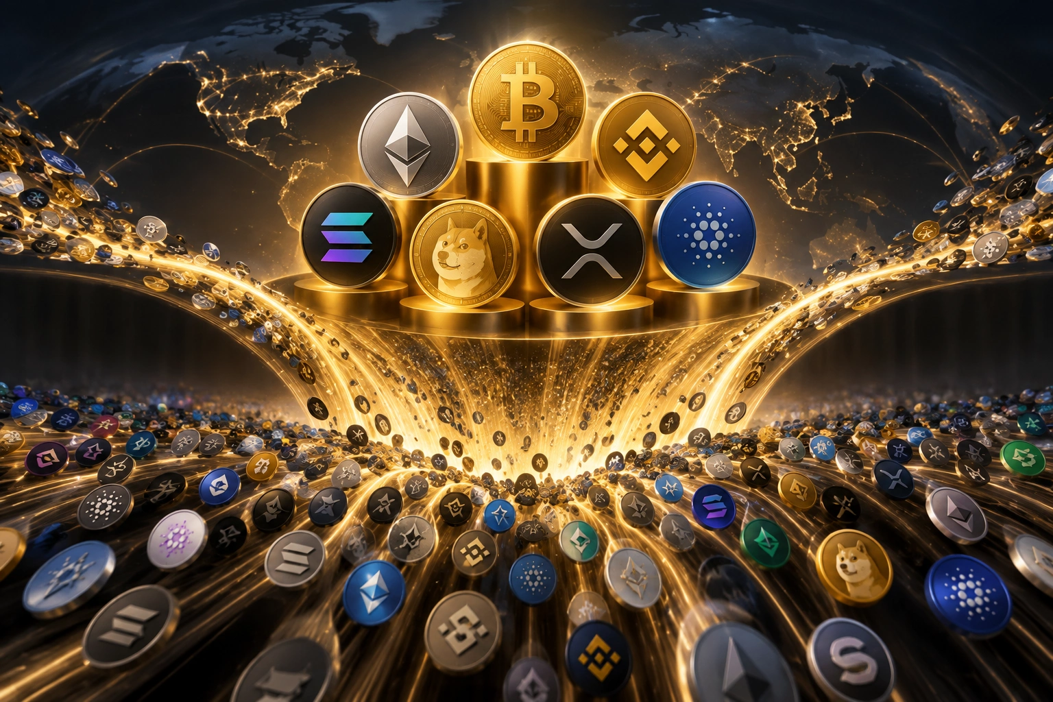 CryptoRank verilerine göre kripto piyasasında yoğunlaşma 2021 seviyesine döndü. İlk
